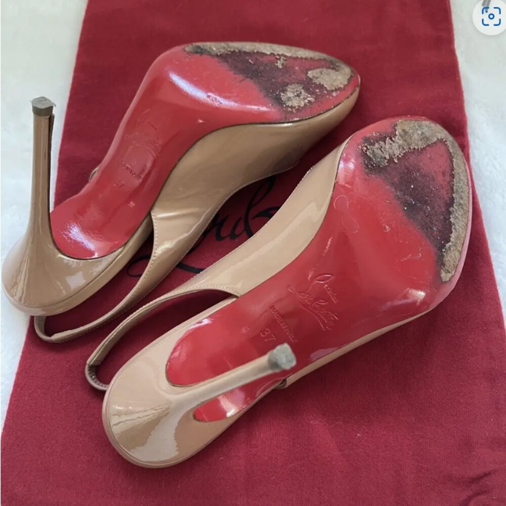 Aic Christian Louboutin Horatio Patent leather red bottom heels 7 - Picture 6 of 11